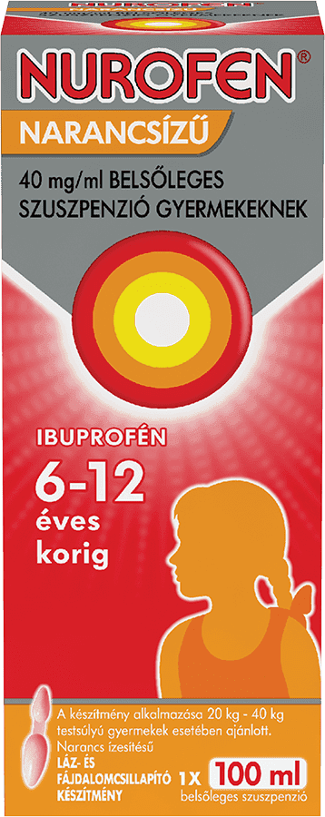 Nurofen narancsízű 40 mg/ml belsőleges szuszpenzió gyermekeknek 6-12 éves korig